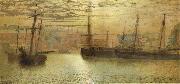 Atkinson Grimshaw Whitby Harbour oil on canvas